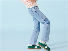 Kids ONLY brede jeans medium blue denim med hjerteknæ